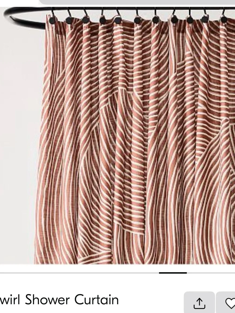 West Elm Blush Swirl Shower Curtain